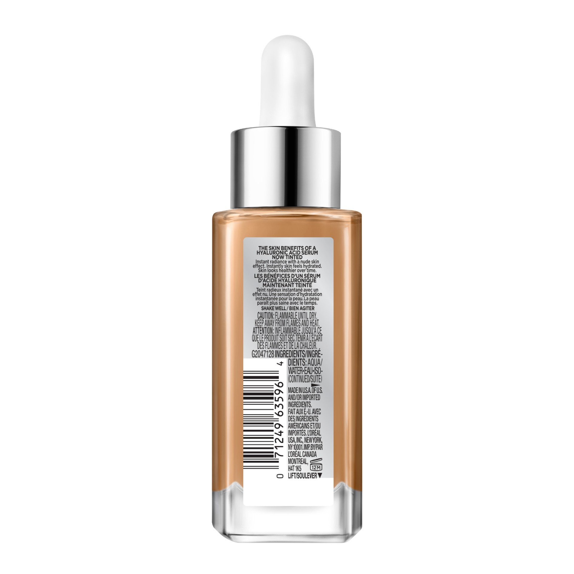 LOreal Makeup Face True Match Nude Hyaluronic Tinted Serum Tan 6 7 Back 071249635964 AV2